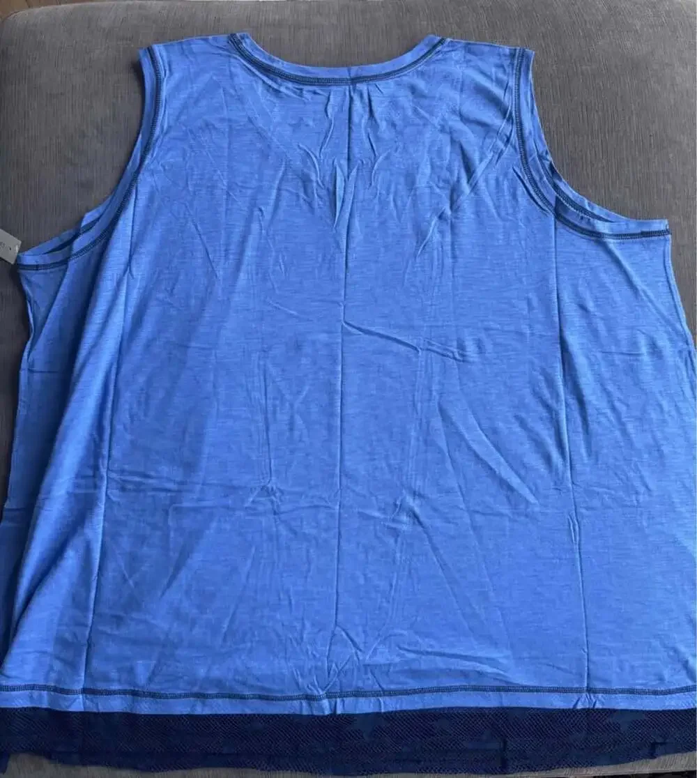 NWT Catherines Blue Sleeveless V-Neck Top Size 5X